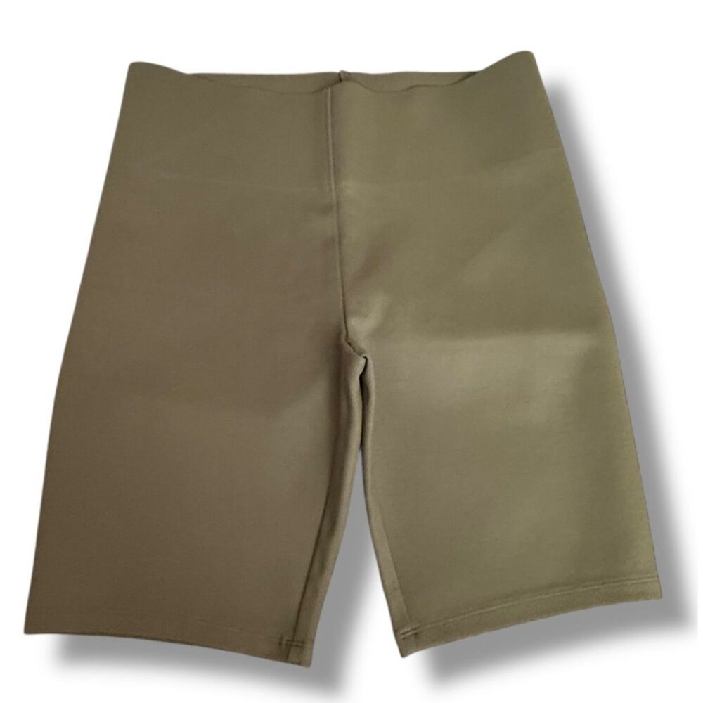 LOFT Women's Size M Olive Green Biker Shorts Wide Waistband Pull-On NWOT